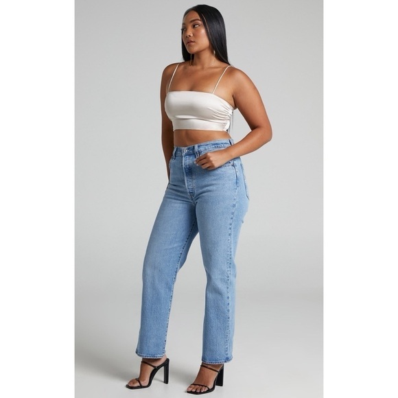 Showpo. Tops - Showpo. Blessy Strappy Fitted Satin Crop Top